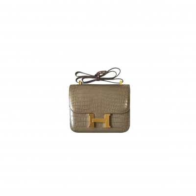 HERMÈS RETRO CROCODILE CONSTANCE 18 GOLD HARDWARE SHOULDER BAG (19*18*13.5cm) HERMÈS RETRO CROCODILE CONSTANCE 18 GOLD HARDWARE SHOULDER BAG (19*18*13.5cm)