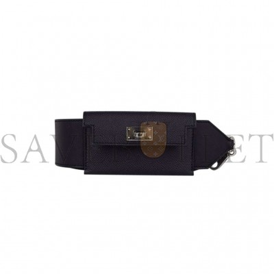 HERMES SWIFT EPSOM POCKET KELLY SHOULDER STRAP BLACK (5cm) HERMES SWIFT EPSOM POCKET KELLY SHOULDER STRAP BLACK (5cm)