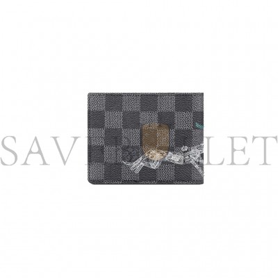 LOUIS VUITTON MASTER SLENDER WALLETDAMIER GRAPHITE STAMPS N64604 (12*9cm) LOUIS VUITTON MASTER SLENDER WALLETDAMIER GRAPHITE STAMPS N64604 (12*9cm)