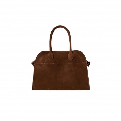 THE ROW SOFT MARGAUX 10 SUEDE HANDBAG WOMEN W1190L25DSTPD (25*19*18cm)