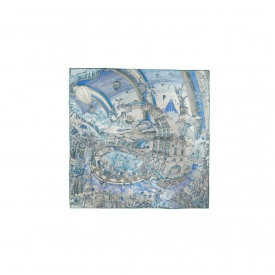 HERMÈS LES FOLIES DU FAUBOURG SCARF 90  H004147S (88*88)