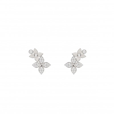 LOUIS VUITTON IDYLLE BLOSSOM RIGHT EARRING SILVER AND DIAMONDS  PER UNIT Q96947