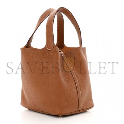 HERMES TAURILLON CLEMENCE PICOTIN LOCK 22 MM GOLD (22*21*18cm) HERMES TAURILLON CLEMENCE PICOTIN LOCK 22 MM GOLD (22*21*18cm)