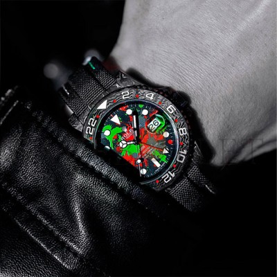 ROLEX GMT-MASTER II DIW CARBON MOTLEY EDITION 40MM WATCH 6118