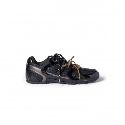MIU MIU X NEW BALANCE 530 SL METALLIC LEATHER AND MESH SNEAKERS 5E165E