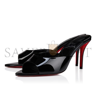 CHRISTIAN LOUBOUTIN MISS Z MULE 80 MM MULES PATENT CALF LEATHER BLACK WOMEN 1250997B439 CHRISTIAN LOUBOUTIN MISS Z MULE 80 MM MULES PATENT CALF LEATHER BLACK WOMEN 1250997B439