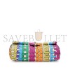 CHANEL MASTER RAINBOW QUILTED NYLON MEDIUM LOGO FLAP GOLD HARDWARE AS2897 (24.5*15*5cm)