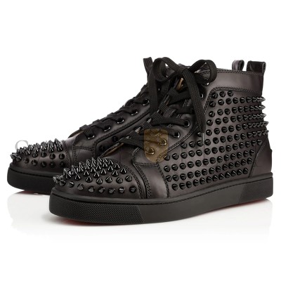 CHRISTIAN LOUBOUTIN LOUIS SPIKES SNEAKERS CALF LEATHER AND SPIKES BLACK CHRISTIAN LOUBOUTIN LOUIS SPIKES SNEAKERS CALF LEATHER AND SPIKES BLACK