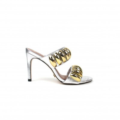 ALAÏA PEBBLED MULE SANDAL AA3M079TK011