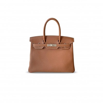 HERMES MASTER BIRKIN 30 TOGO BROWN PALLADIUM HARDWARE H030520CK37 (30*22*16cm)