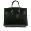 HERMÈS MASTER BIRKIN 25 SELLIER VERT FONCE BOX CALF PALLADIUM HARDWARE  (25*20*13cm)