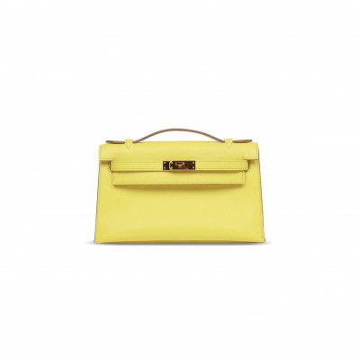 HERMES KELLY POCHETTE EPSOM GOLD HARDWARE (22*14*7cm)