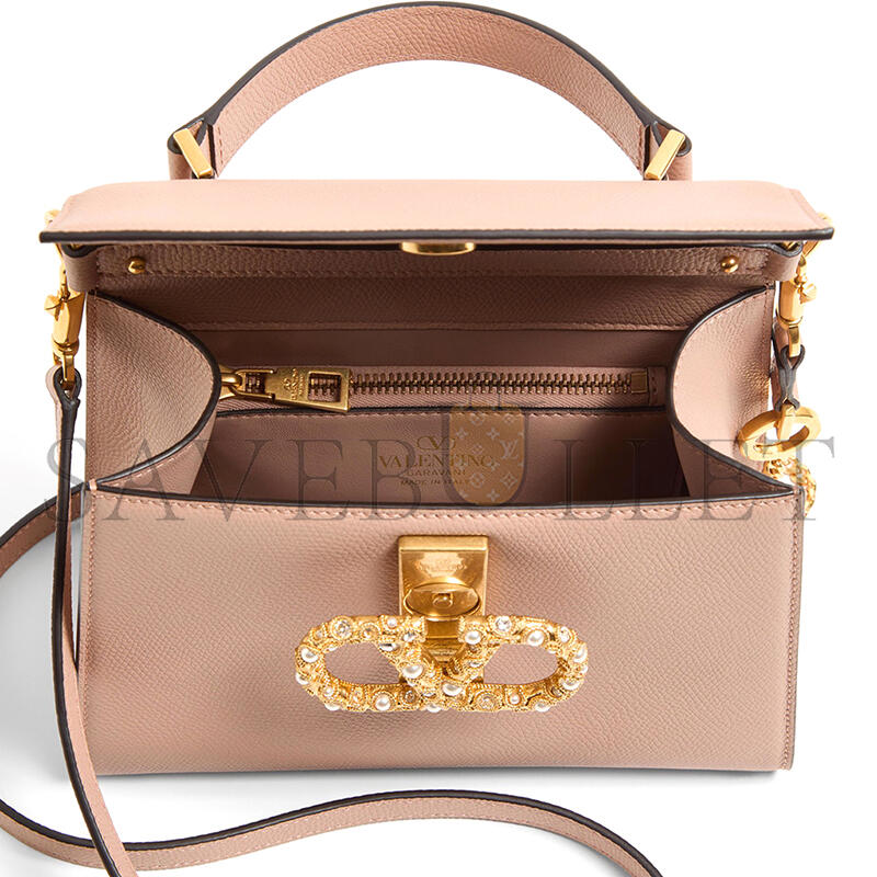 VALENTINO GARAVANI VSLING SMALL HANDBAG IN GRAINY CALFSKIN WITH JEWEL LOGO 7W2B0F53XPW_DYF (22*17*9cm) VALENTINO GARAVANI VSLING SMALL HANDBAG IN GRAINY CALFSKIN WITH JEWEL LOGO 7W2B0F53XPW_DYF (22*17*9cm)
