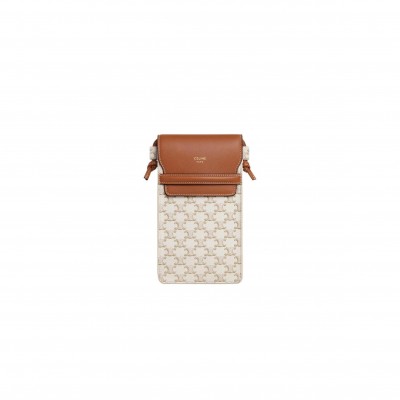CELINE TRIOMPHE CLASSIC ALL-OVER MONOGRAM FLIP PHONE CASE 10G332CQD-01TA (18*10*2cm)