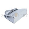 HERMES MASTER MINI KELLY SILVER METALLIC ARGENT CHAMKILA PALLADIUM HARDWARE (19*12*5.5cm)