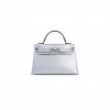 HERMES MASTER MINI KELLY SILVER METALLIC ARGENT CHAMKILA PALLADIUM HARDWARE (19*12*5.5cm)