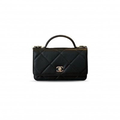 CHANEL MASTER 25K HANDLE WITH LARGE DIAMOND PATTERN CHAIN WOC A96171 (19*12*4cm)
