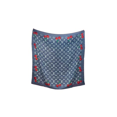 LOUIS VUITTON SCARF MURAKAMI LV X TM DENIM CERISE SHAWL M96094 (90*90cm)