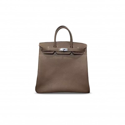 HERMES BIRKIN HAC 40 ETOUPE TOGO SILVER HARDWARE (40*38*24cm)