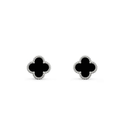 VAN CLEEF ARPELS SWEET ALHAMBRA EARRINGS WHITE GOLD