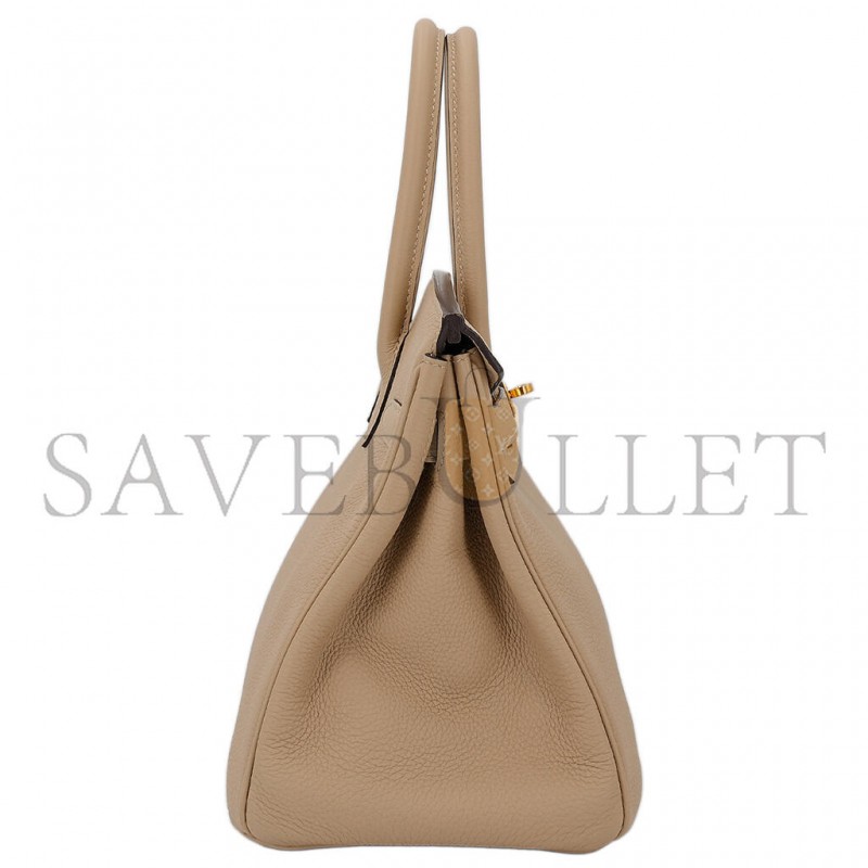 HERMES BIRKIN25 TOGO 81 DOVE GREY GOLD BUCKLE BAG 10087367 (25*20*13cm)