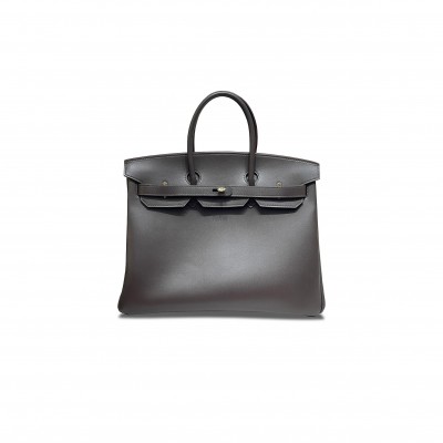 HERMES BIRKIN BOX 35 EBONY COLOR 4356310305 (35*25*18cm)