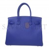 HERMES BIRKIN 35 TOGO LEATHER ELECTRIC BLUE SILVER BUCKLE BAG H028369CK7T (35*28*18cm)