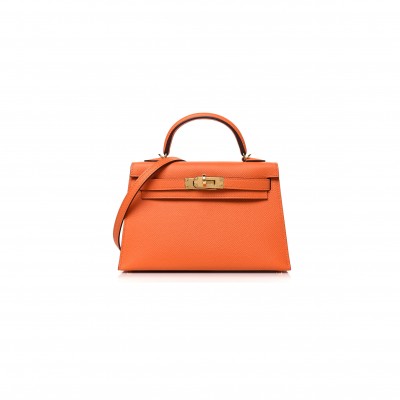 HERMES MASTER MINI KELLY SELLIER 20 ORANGE (22*14*7cm) 