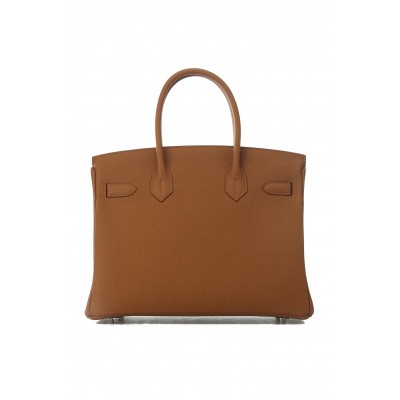 HERMÈS MASTER BIRKIN 30 TOGO LEATHER GOLDEN BROWN WITH AMBER YELLOW AND SILVER BUCKLE BAG H028365CC04 (30*22*15cm) HERMÈS MASTER BIRKIN 30 TOGO LEATHER GOLDEN BROWN WITH AMBER YELLOW AND SILVER BUCKLE BAG H028365CC04 (30*22*15cm)
