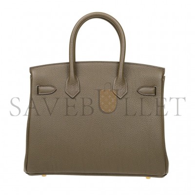 HERMES MASTER BIRKIN 25 EPSOM LEATHER TRENCH COAT GREY GOLD BUCKLE BAG H028369CCM8 (25*20*13cm)