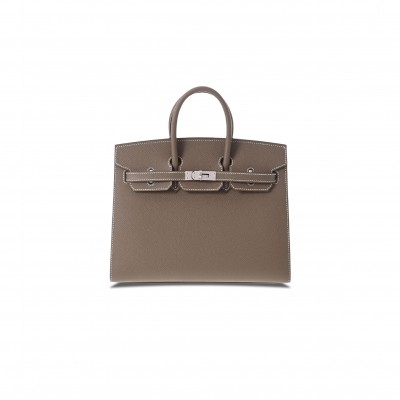 HERMES MASTER BIRKIN 25 EPSOM LEATHER ELEPHANT GRAY SILVER BUCKLE LUXURY BAG 1024192050 (25*20*13cm)