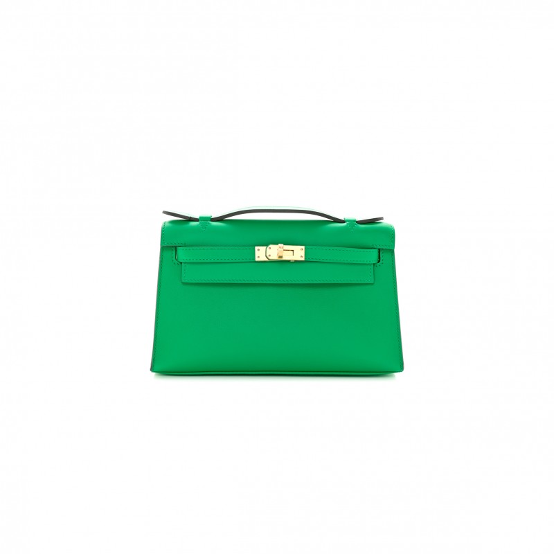 HERMÈS SWIFT KELLY POCHETTE CLUTCH MENTHE (22*14*7cm) 