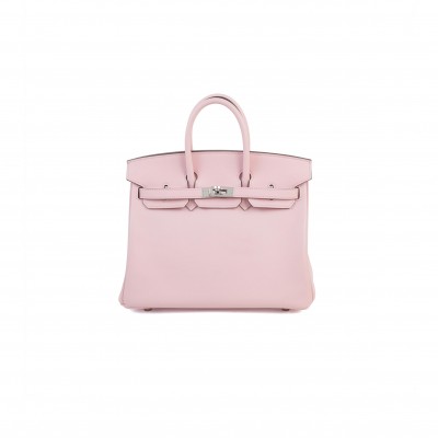 HERMÈS MASTER BIRKIN 25 SWIFT LEATHER 3Q CHERRY BLOSSOM SILVER BUCKLE H049362CK3Q (25*20*13cm)
