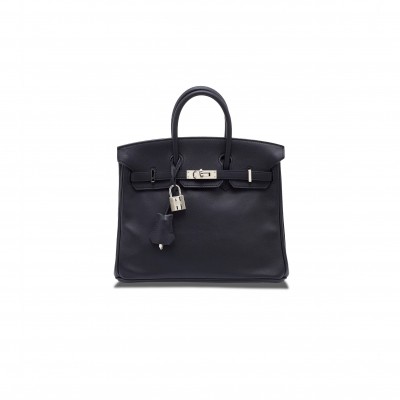 HERMÈS MASTER BIRKIN 25 SWIFT LEATHER BLACK SILVER BUCKLE BAG H049362CK02 (25*20*13cm)