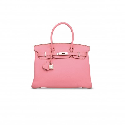 HERMES MASTER BIRKIN 25 SWIFT LEATHER LIPSTICK POWDER SILVER BUCKLE H049362CK06 (25*20*13cm)