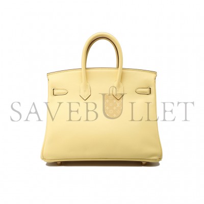HERMES MASTER BIRKIN 25 SWIFT LEATHER GOOSE EGG YELLOW GOLD BUCKLE BAG H049362CK07 (25*20*13cm)