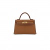 HERMÈS MINI KELLY SECOND GENERATION GOLDEN BROWN GOLD EPSOM (19*12*5.5cm) 