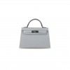 HERMÈS MINI KELLY II BLUE GLACIER EPSOM LEATHER PALLADIUM HARDWARE (19*12*5.5cm) 
