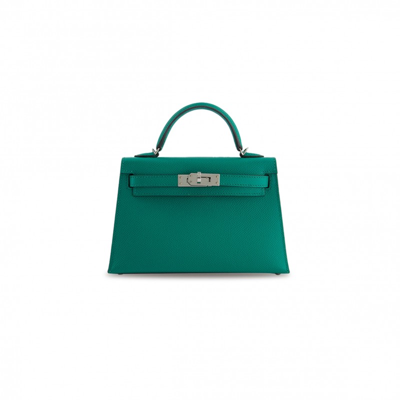 HERMÈS MINI KELLY II BAG EPSOM MALACHITE (19*12*5.5cm) 