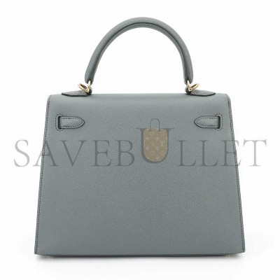 HERMÈS KELLY 25 ALMOND GREEN EPSOM GOLD BUCKLE (25*17*7cm) 