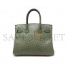 HERMÈS MASTER BIRKIN 30 OSTRICH LEATHER VERT OLIVE GOLD BUCKLE H041933CK81 (30*22*16cm)