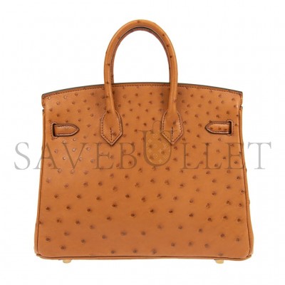 HERMÈS MASTER BIRKIN 30 OSTRICH LEATHER EARTHY YELLOW GOLD BUCKLE H041933CK69 (30*22*16cm)