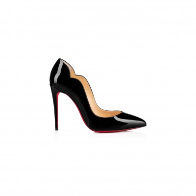 CHRISTIAN LOUBOUTIN HOT CHICK 100 MM PUMPS-PATENT CALF LEATHER-BLACK-WOMEN 1190911BK01