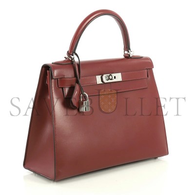 HERMÈS MASTER KELLY 25 BOX BORDEAUX WITH PALLADIUM HARDWARE (25*17*7cm) HERMÈS MASTER KELLY 25 BOX BORDEAUX WITH PALLADIUM HARDWARE (25*17*7cm)