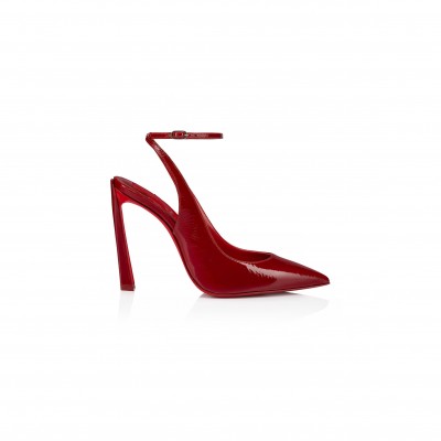 CHRISTIAN LOUBOUTIN CONDORA STRAP 100 MM STRAPPY PUMPS-VOG PATENT LEATHER-LOUBI-WOMEN 1250532R558