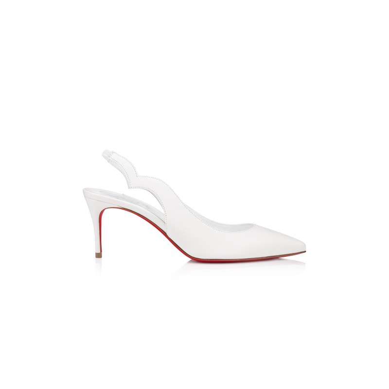 CHRISTIAN LOUBOUTIN HOT CHICK SLING 70 MM SLINGBACK PUMPS-NAPPA LEATHER-BIANCO-WOMEN 3230572W302 CHRISTIAN LOUBOUTIN HOT CHICK SLING 70 MM SLINGBACK PUMPS-NAPPA LEATHER-BIANCO-WOMEN 3230572W302