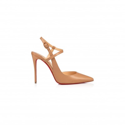 CHRISTIAN LOUBOUTIN JENLOVE 100 MM STRAPPY PUMPS-KID LEATHER-BLUSH-WOMEN 3210590PK1A