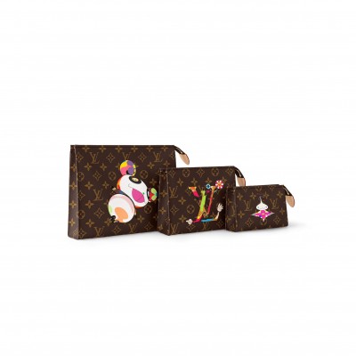 LOUIS VUITTON MASTER MURAKAMI LV X TM TRIO TOILETRY POUCH M13762 (25*20*6cm)