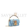 FENDI BAGUETTE MINI BAG LIGHT BLUE FF DENIM HANDBAG 8BS017AS3FF1PLM (19.5*11*5cm)
