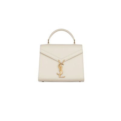 YSL CASSANDRA MINI TOP HANDLE BAG IN GRAIN DE POUDRE EMBOSSED LEATHER 623930BOW0W9207 (20*16*7.5cm)